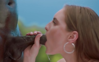 Vikalita outdoors fucking with a hulk black dude